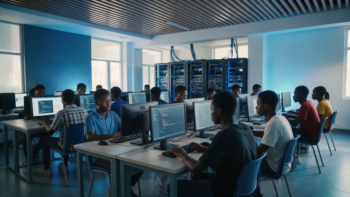 Des étudiants en salle informatique universitaire